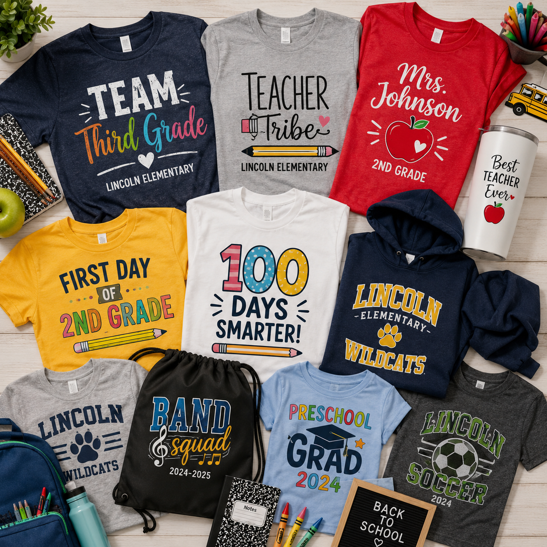 Back-to-School Custom Apparel Ideas for Teachers and Students