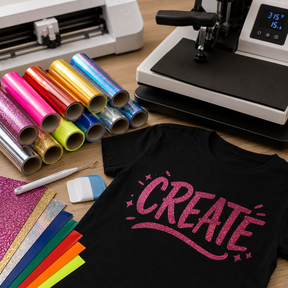 Beginner's Guide to Heat Transfer Vinyl: Types, Tools & Tips