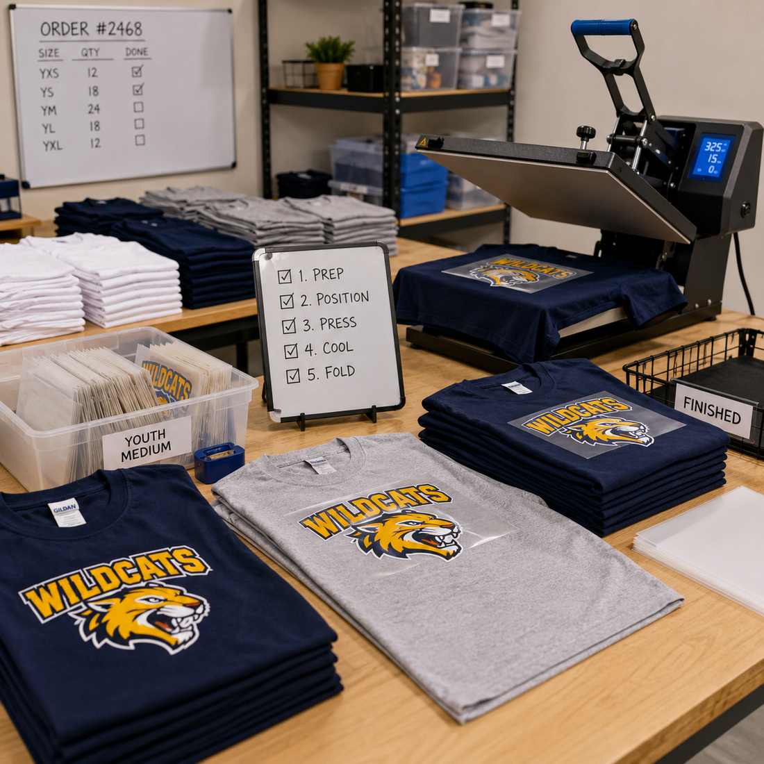 How to Bulk Press Shirts Efficiently for Large Orders