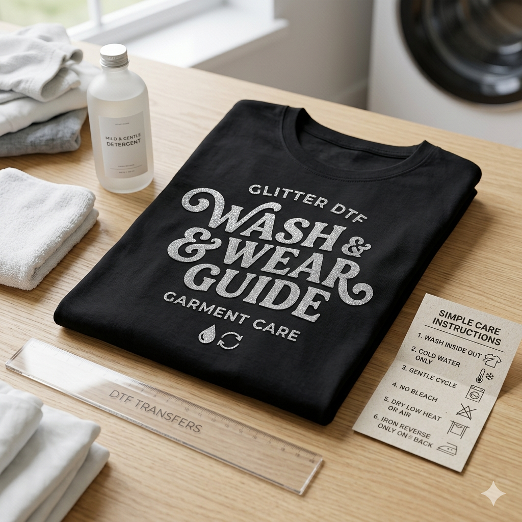 How to Care for Garments with Glitter DTF Transfers (Wash & Wear Guide)