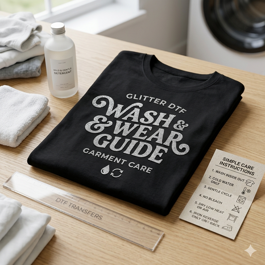 How to Care for Garments with Glitter DTF Transfers (Wash & Wear Guide)