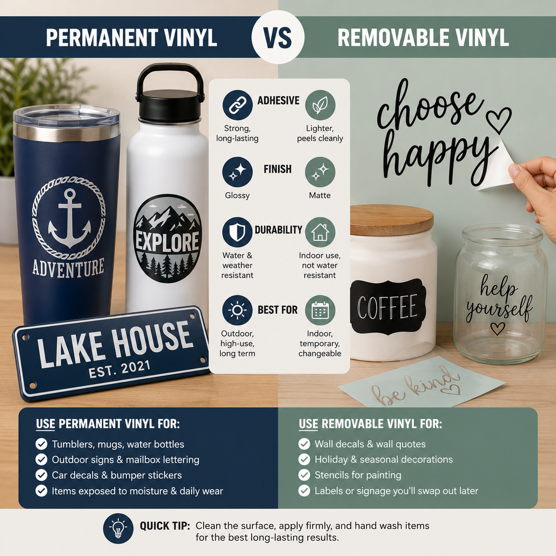 Permanent vs. Removable Vinyl: A Beginner's Guide for Crafters