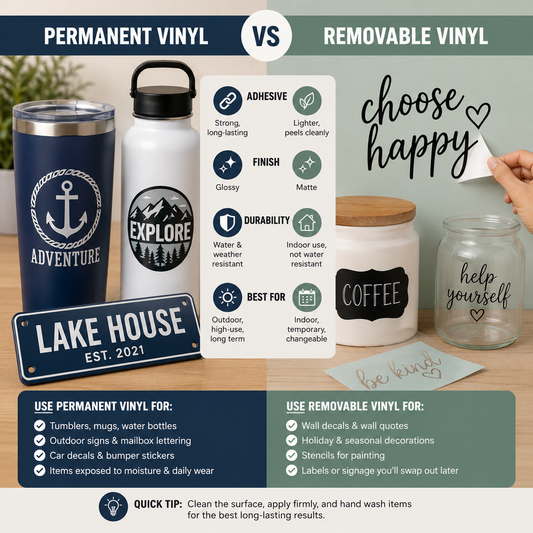 Permanent vs. Removable Vinyl: A Beginner's Guide for Crafters